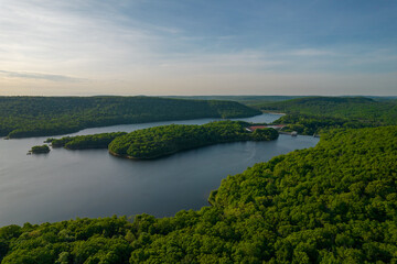 Beautiful lake surrounded by mountains