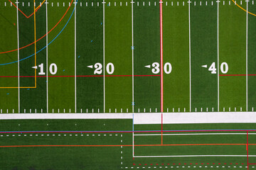 Lines on a college football field