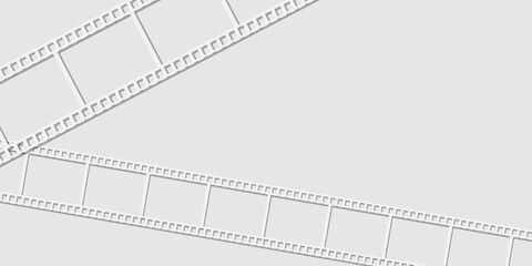 Background with film strip frame isolated on grey background. Design template cinema with space for your text. Movie and film modern poster background. Vector cinema banner, flyer, brochure, leaflet