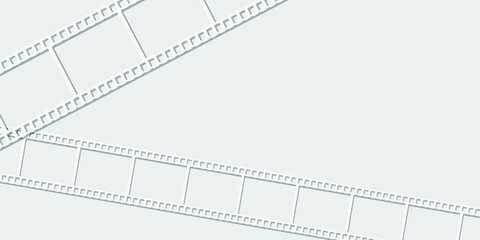 Background with film strip frame isolated on grey background. Design template cinema with space for your text. Movie and film modern poster background. Vector cinema banner, flyer, brochure, leaflet