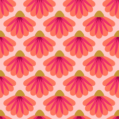 Vector boho flowers seamless pattern background. Perfect for fabric, scrapbooking, wallpaper projects