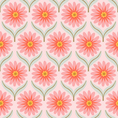 Fototapeta na wymiar Vector boho flowers seamless pattern background. Perfect for fabric, scrapbooking, wallpaper projects