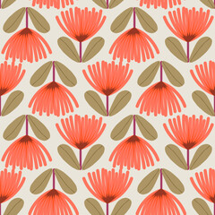 Vector boho flowers seamless pattern background. Perfect for fabric, scrapbooking, wallpaper projects