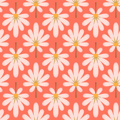 Vector boho flower seamless pattern background. Perfect for fabric, scrapbooking, wallpaper projects