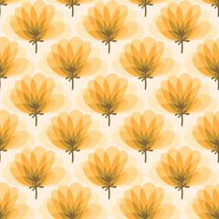 Vector boho flowers seamless pattern background. Perfect for fabric, scrapbooking, wallpaper projects