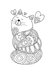 Coloring page with cat