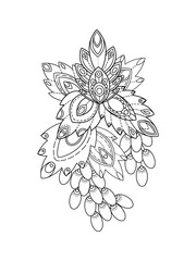 Coloring page with botanical element