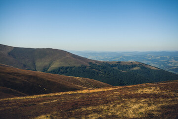 Beautiful mountain landscape during the day. Carpathians, Ukraine.