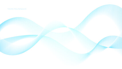 Blue smooth lines with a white background. Futuristic wavy illustration. Mockup for business idea. Template for advertising