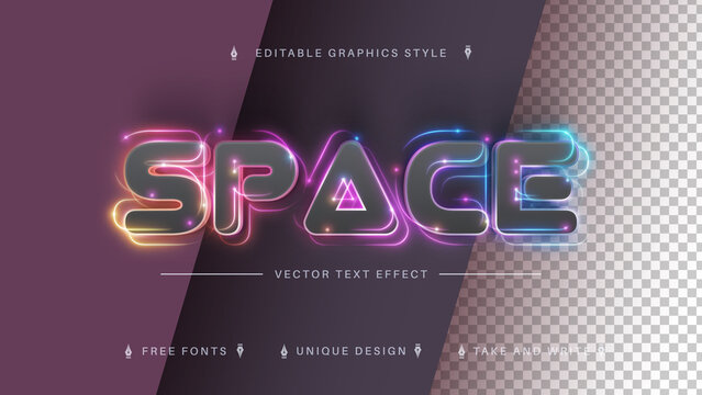 Space - Editable Text Effect, Font Style