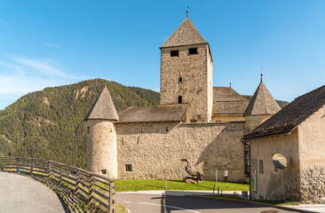 Fototapeta premium View of Castel Tor in San Martino in Badia in Val Badia, province of Bolzano, South Tyrol, Italy