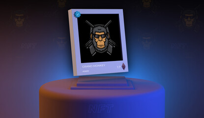 NFT - Non-fungible token artwork on digital display
