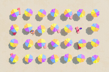 multitude of colorful umbrellas on a beach