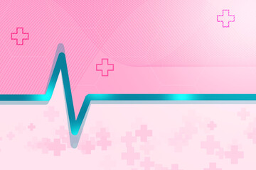 Heart with cardiogram - 2D illustration
