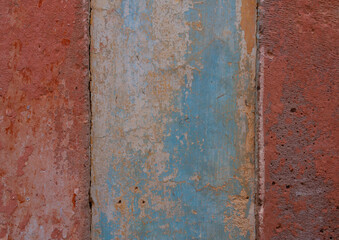 peeling and weathered wall. close-up image