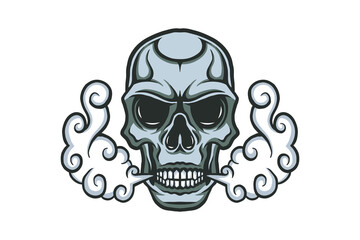skull with smoke illustration