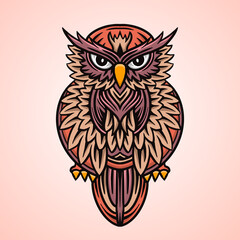 owl perching illustration