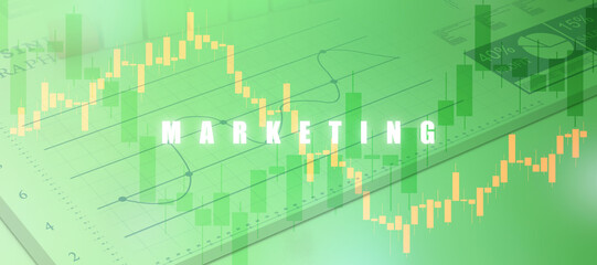 2d rendering Stock market online business concept. business Graph
