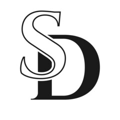 Fototapeta Initial letter SD, DS logo design template. Monogram Letter DS luxury logo design vector template for business and company identity obraz