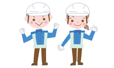 警備の男女スタッフ