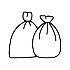 Trash bags icon.  Waste sign. Vector illustration