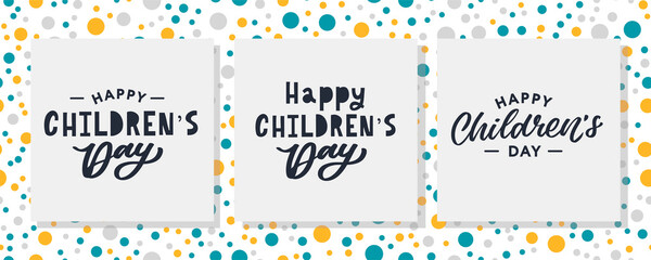 Happy Children's day. Holiday phrase. Hand drawn vector lettering.