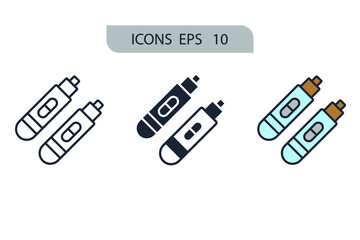Pregnancy test icons  symbol vector elements for infographic web