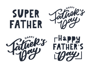 Obraz premium Happy Father's Day Calligraphy greeting card. Banner Vector illustration.