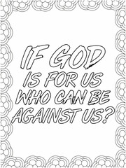 Bible verse coloring page. Vector Lettering and flowers for coloring book