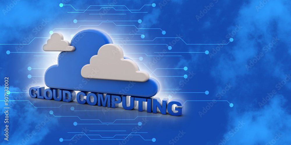 Poster 3d rendering technology cloud computing
