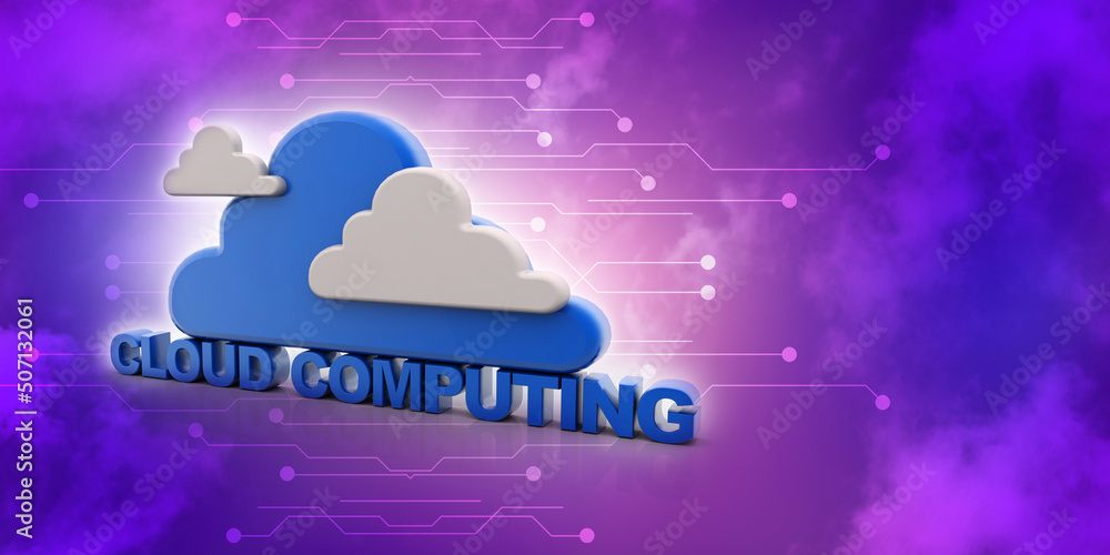 Poster 3d rendering technology cloud computing
