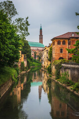 Fototapeta na wymiar Vicenza City Centre with the Basilica Palladiana in the Background, Veneto, Italy, Europe, World Heritage Site