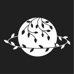 Floral saturn silhouette.