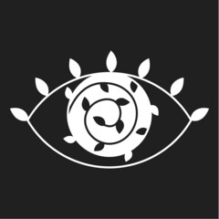 Obraz premium Abstract eye with floral elements.