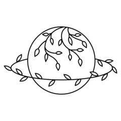 Outline floral saturn.