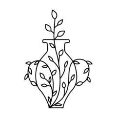 Outline floral vase.