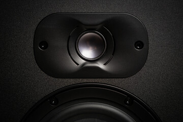 Professional studio speakers. Hi fi audio monitors equipment for sound recording studio. Listen to the music in high quality