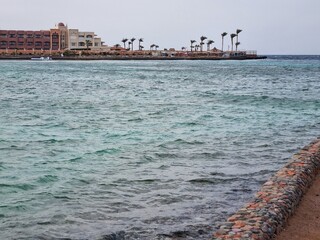 Beach at Arabia Azur Resort, in Hurghada, Egypt.