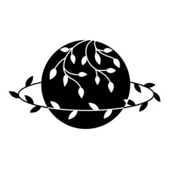 Floral saturn silhouette.