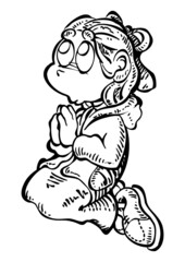 Little Girl On Her Knees Praying