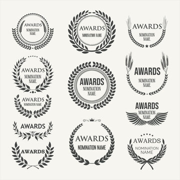 Collection of black laurel wreaths award nominations