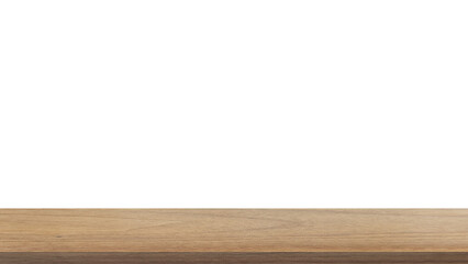 empty wooden table top in foreground isolated on background with clipping path. counter bar foreground can be used for display or montage products.