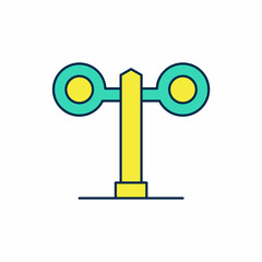 Filled outline Train traffic light icon isolated on white background. Traffic lights for the railway to regulate the movement of trains. Vector