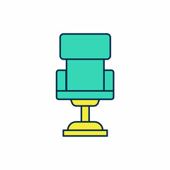 Filled outline Office chair icon isolated on white background. Vector
