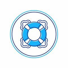 Filled outline Lifebuoy icon isolated on white background. Lifebelt symbol. Vector