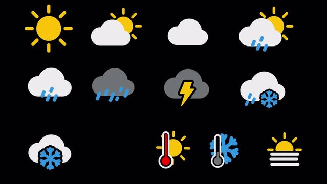 Weather forecast icons 4k 
