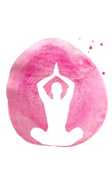 human meditate mind mental health yoga chakra spiritual healing abstract energy meditation connect the universe power watercolor painting illustration design