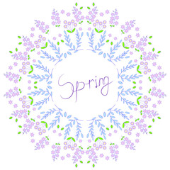 Vector flower frame. Spring plants