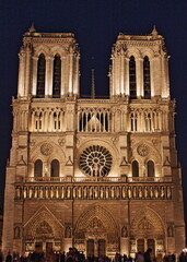Fototapeta na wymiar Notre Dame Cathedral by night. Paris, France