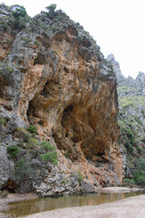 Cliffs of Torrent de Pareis in Sa Calobra Mallorca, Spain